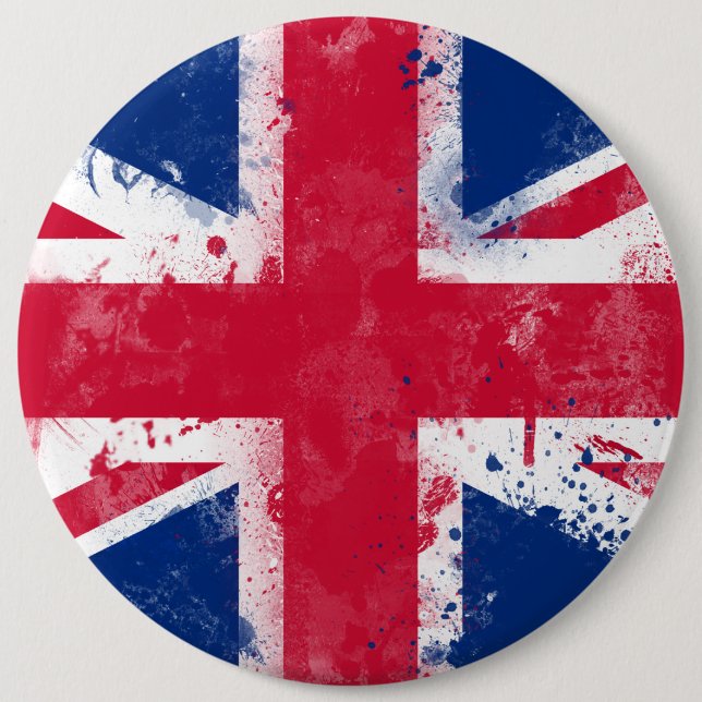 Flag of the United Kingdom or the Union Jack 6 Cm Round Badge (Front)