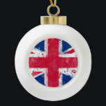 Flag of the United Kingdom or the Union Jack Ceramic Ball Christmas Ornament<br><div class="desc">Flag of the United Kingdom or the Union Jack</div>
