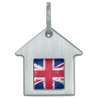 Flag of the United Kingdom or the Union Jack Pet Name Tag