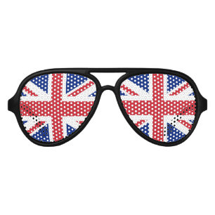 Flag of the United Kingdom. The Union Jack. Aviator Sunglasses