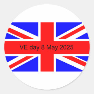 Flag of the United Kingdom VE day 2025 Classic Round Sticker