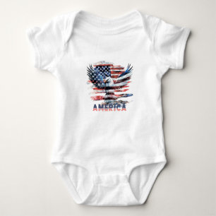 Flag of the United States. America Baby Bodysuit