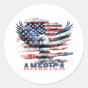 Flag of the United States. America Classic Round Sticker