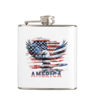 Flag of the United States. America Hip Flask