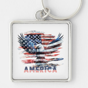 Flag of the United States. America Key Ring