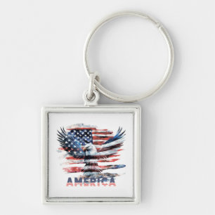 Flag of the United States. America Key Ring