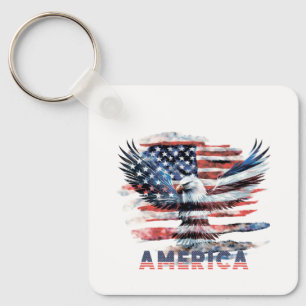 Flag of the United States. America Key Ring