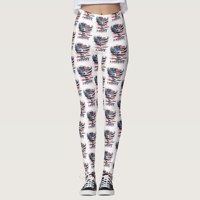 Flag of the United States. America Leggings (Front)