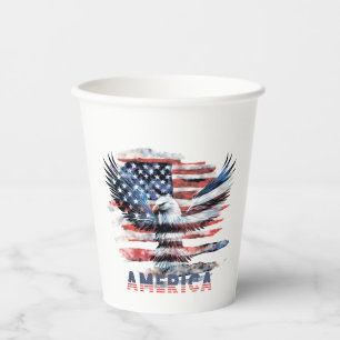 Flag of the United States. America Paper Cups