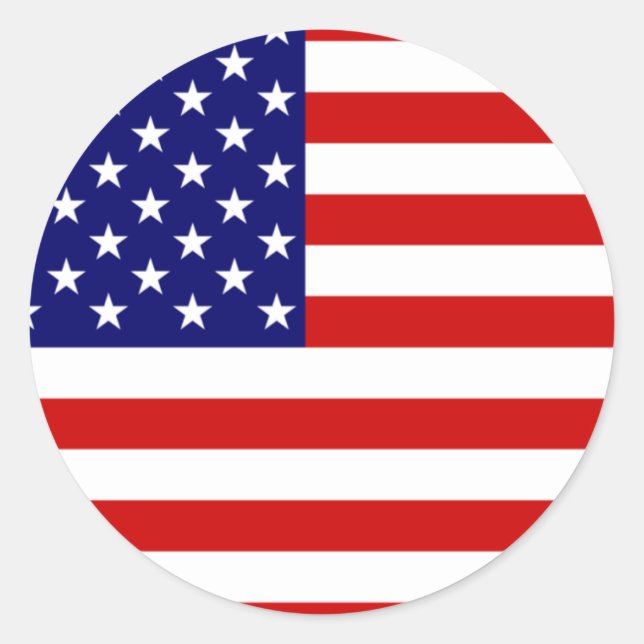 Flag of the United States Classic Round Sticker (Front)