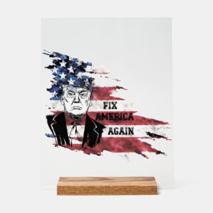 Flag of the United States.Donald Trump. Acrylic Sign