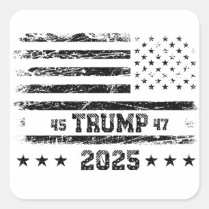Flag of the United States.Donald Trump. Square Sticker