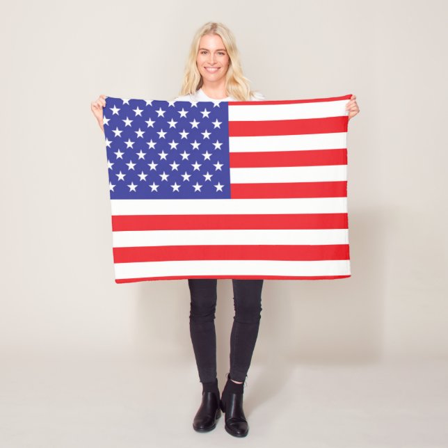 Flag of the United States of America Fleece Blanket (In Situ)
