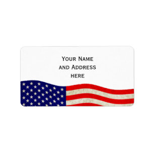 Flag of the United States of America - grungy Label