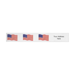 Flag of the United States of America - grungy Wraparound Address Label