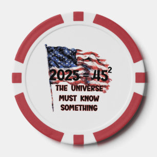 Flag of the United States. President Donald Trump. Poker Chips