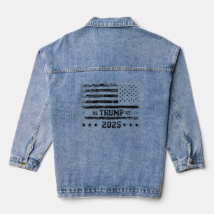 Flag of the United States.President Donald Trump.R Denim Jacket