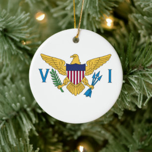Flag of the United States Virgin Islands Ceramic Ornament