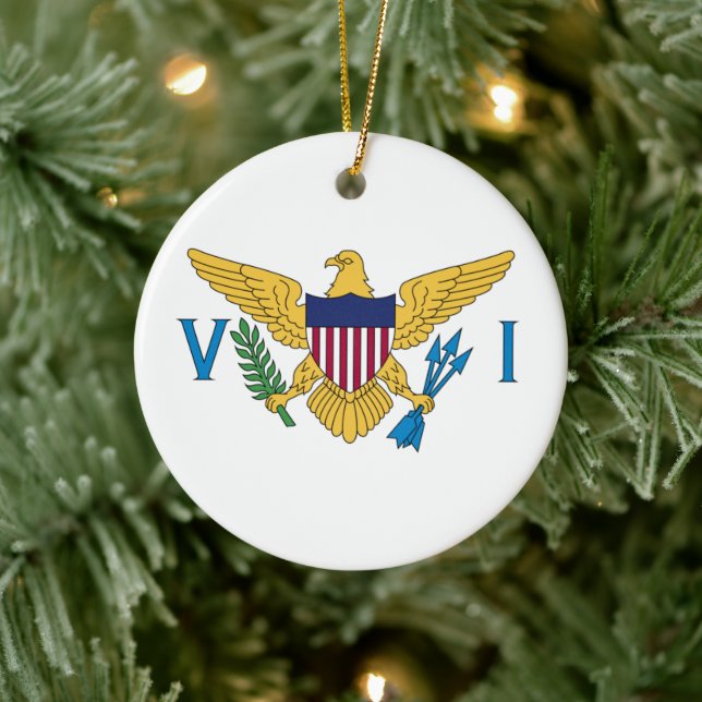 Flag of the United States Virgin Islands Ceramic Ornament (Tree)