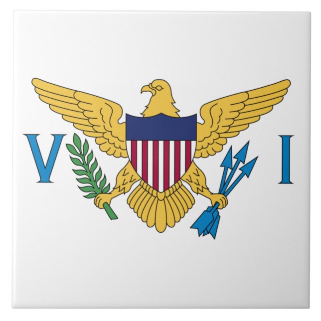 Flag of the United States Virgin Islands Ceramic Tile (Front)
