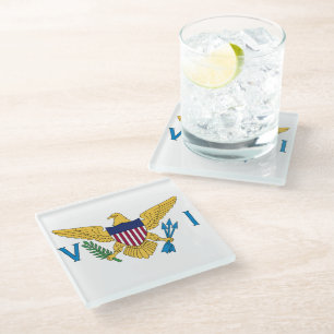 Flag of the United States Virgin Islands Glass Coaster