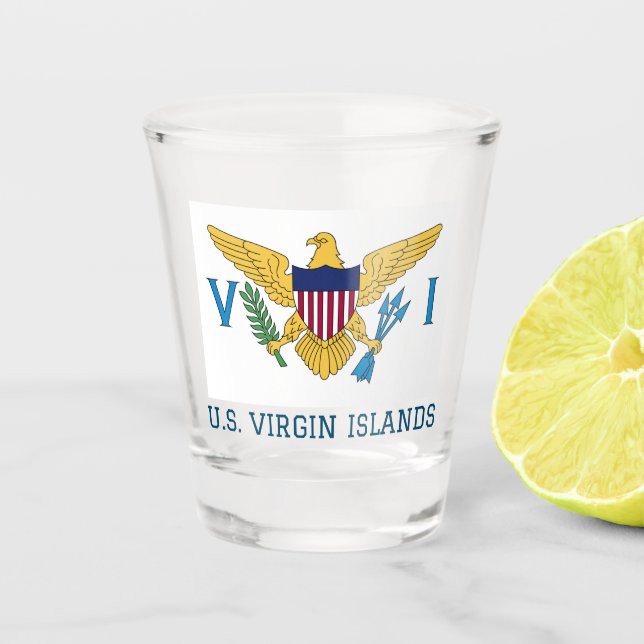 Flag of the United States Virgin Islands Shot Glass (Front)