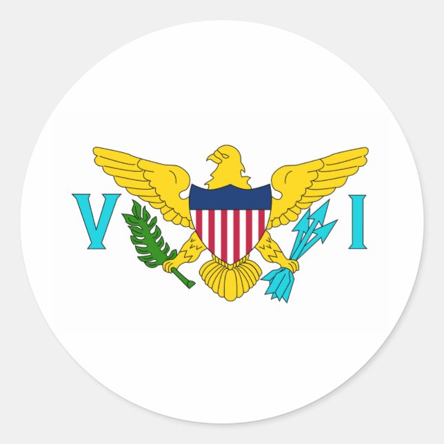 Flag of the US Virgin Islands Classic Round Sticker (Front)