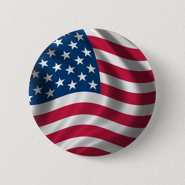 Flag of the USA 6 Cm Round Badge (Front)