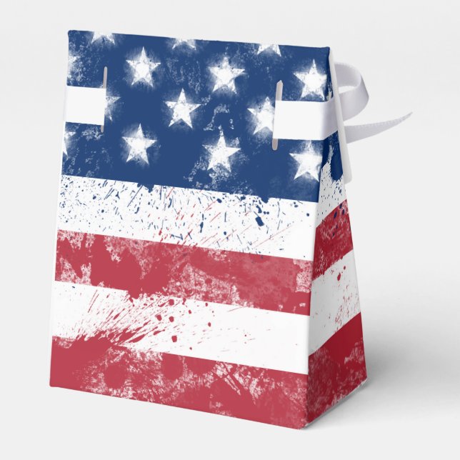 Flag of the USA Favour Box (Back Side)