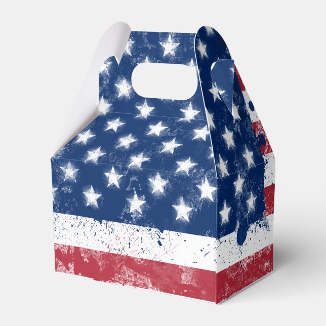 Flag of the USA Favour Box (Back Side)