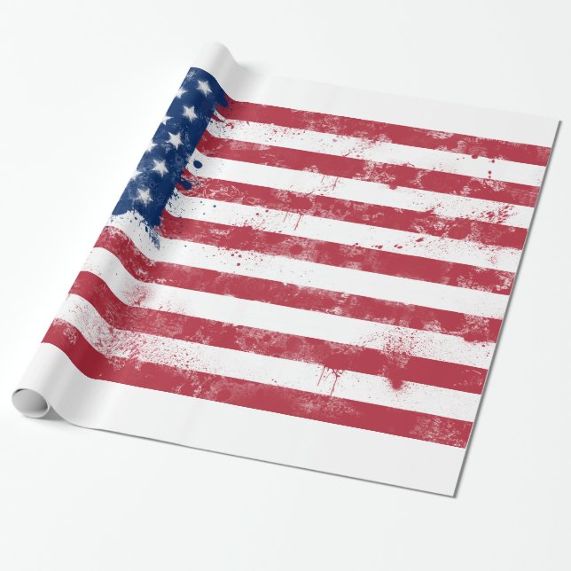 Flag of the USA Wrapping Paper (Unrolled)