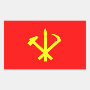 Flag of the Workers' Party of Korea Rectangular Sticker