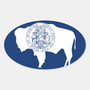 Flag of the Wyoming Oval Sticker