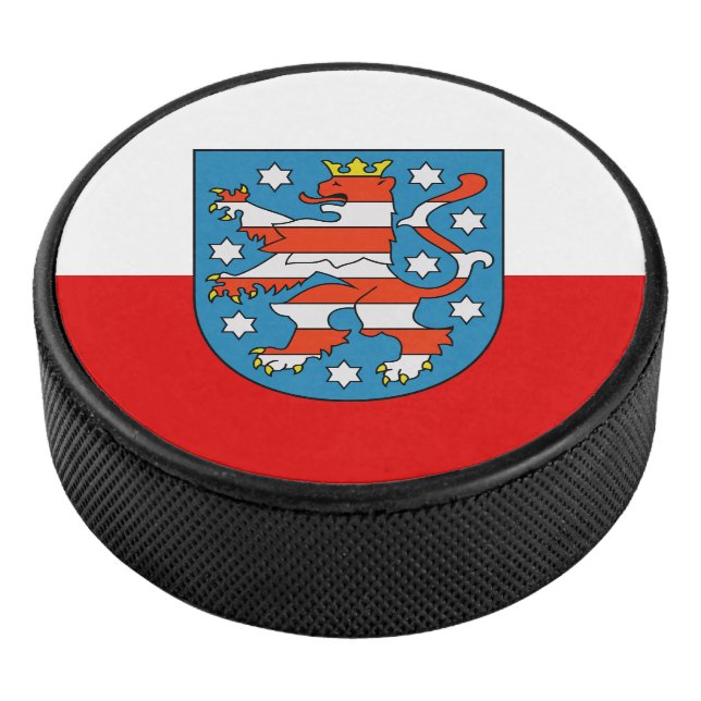 Flag of Thuringia Hockey Puck (3/4)