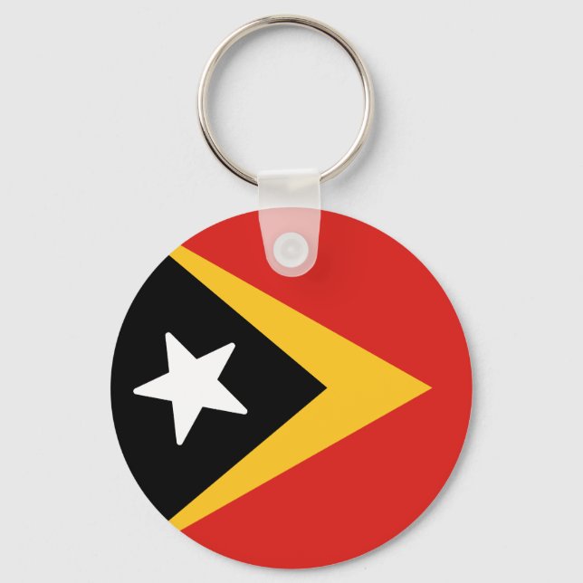Flag of Timor-Leste Key Ring (Front)
