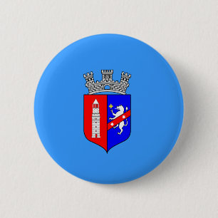Flag of Tirana, Albania 6 Cm Round Badge