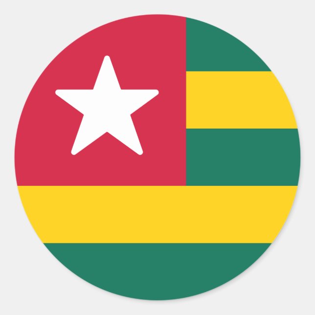 Flag of Togo Classic Round Sticker (Front)