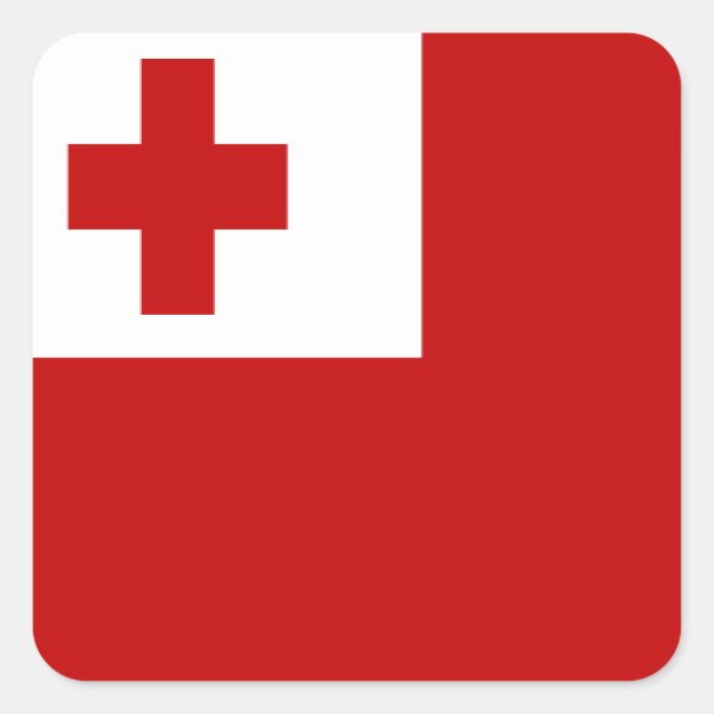 FLAG OF TONGA SQUARE STICKER (Front)