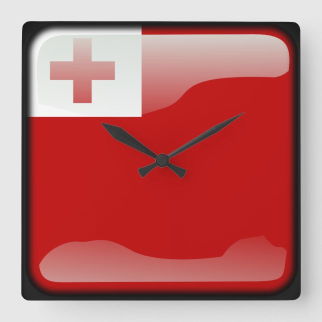 Flag of Tonga Square Wall Clock (Front)