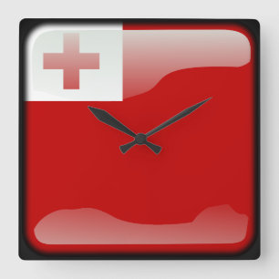 Flag of Tonga Square Wall Clock