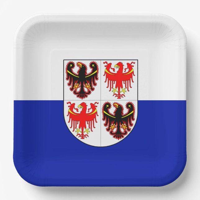 Flag of Trentino-Alto Adige (Italy)  Paper Plate (Front)
