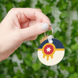 Flag of Tulsa city, Oklahoma State Key Ring