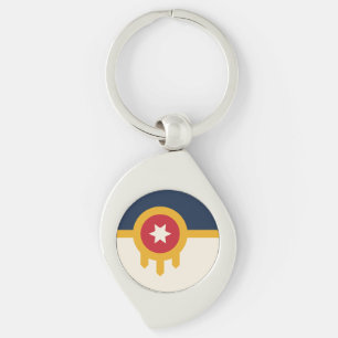 Flag of Tulsa city, Oklahoma State Key Ring