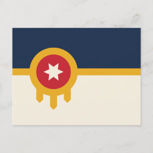 Flag of Tulsa city, Oklahoma State Postcard