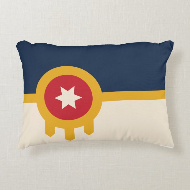 Flag of Tulsa, Oklahoma Decorative Cushion (Front)