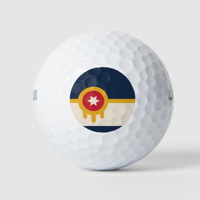Flag of Tulsa, Oklahoma Golf Balls (Front)