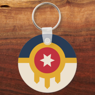 Flag of Tulsa, Oklahoma Key Ring