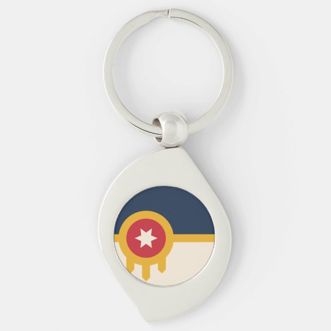 Flag of Tulsa, Oklahoma Key Ring (Front)