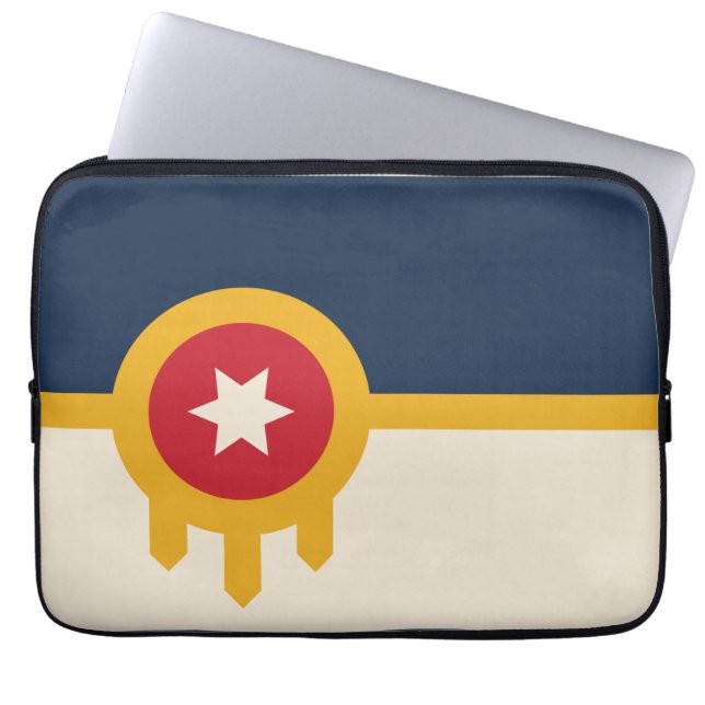 Flag of Tulsa, Oklahoma Laptop Sleeve (Front)