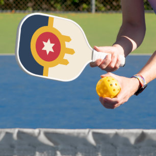Flag of Tulsa, Oklahoma Pickleball Paddle